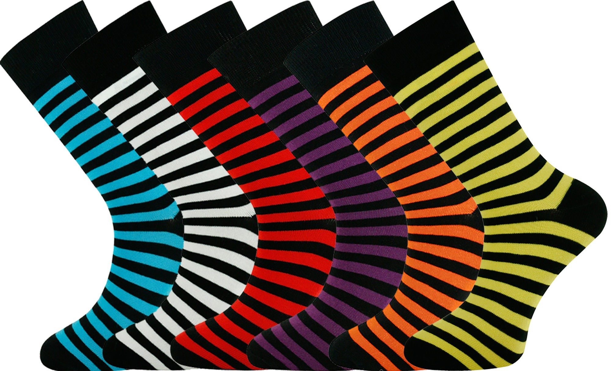 Image of Mysocks Extra Fine Combed Cotton Black Stripe Socks Size 7-11