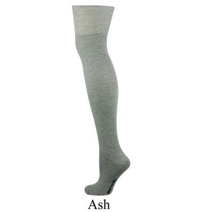 Mysocks Unisex Over The Knee Plain Every Day Colour Socks Ash