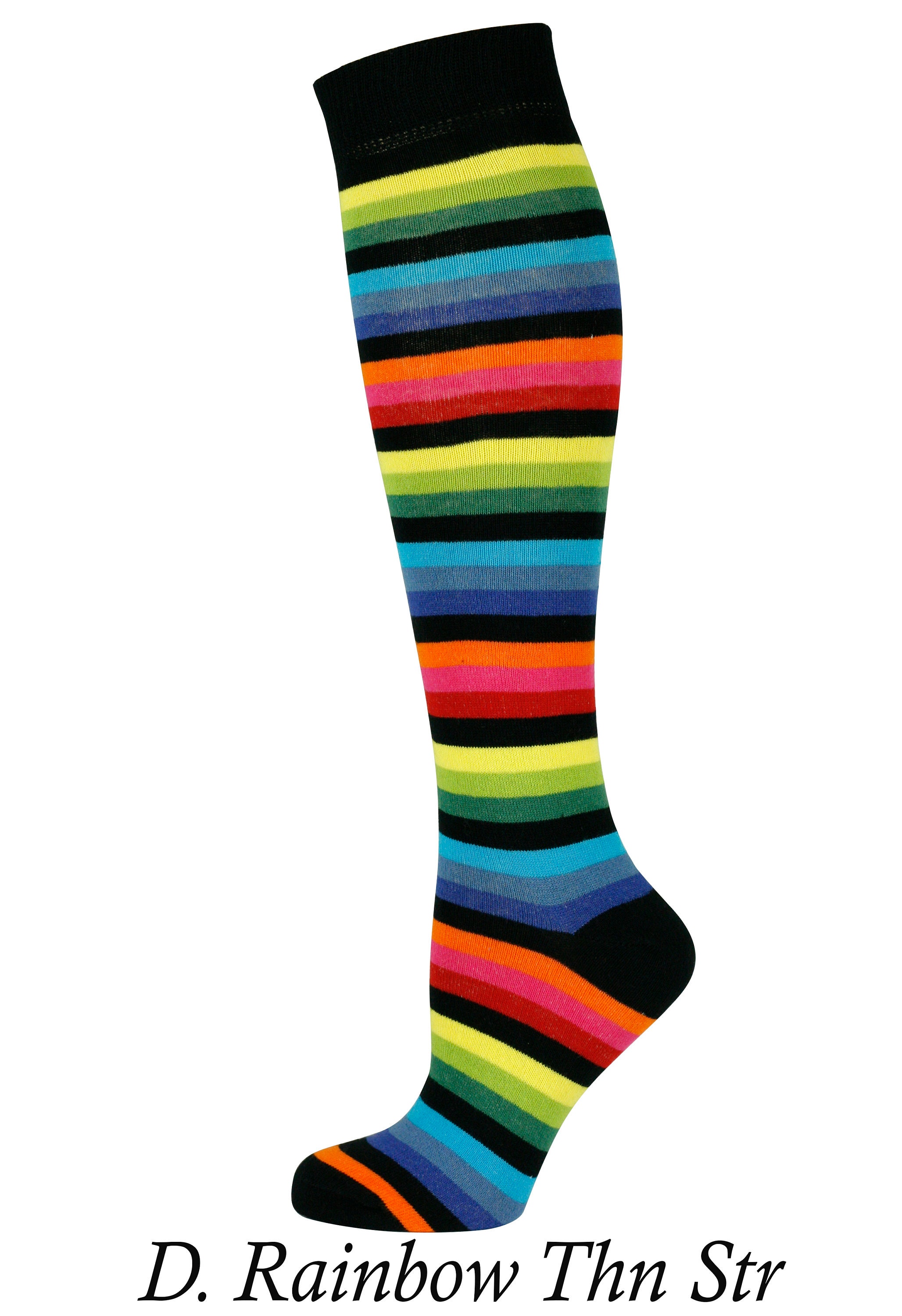 Mysocks Knee High Stripe Rainbow Socks | Etsy