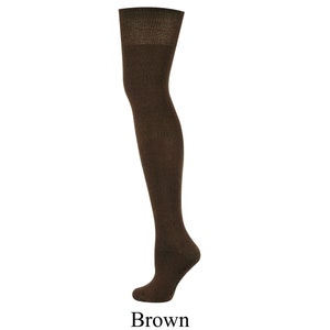 Mysocks Unisex Over The Knee Plain Every Day Colour Socks Brown