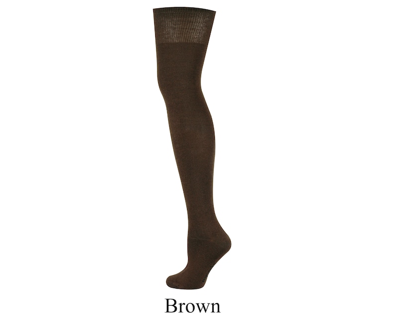 Mysocks Unisex Over The Knee Plain Every Day Colour Socks Brown