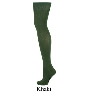 Mysocks Unisex Over The Knee Plain Every Day Colour Socks Khaki