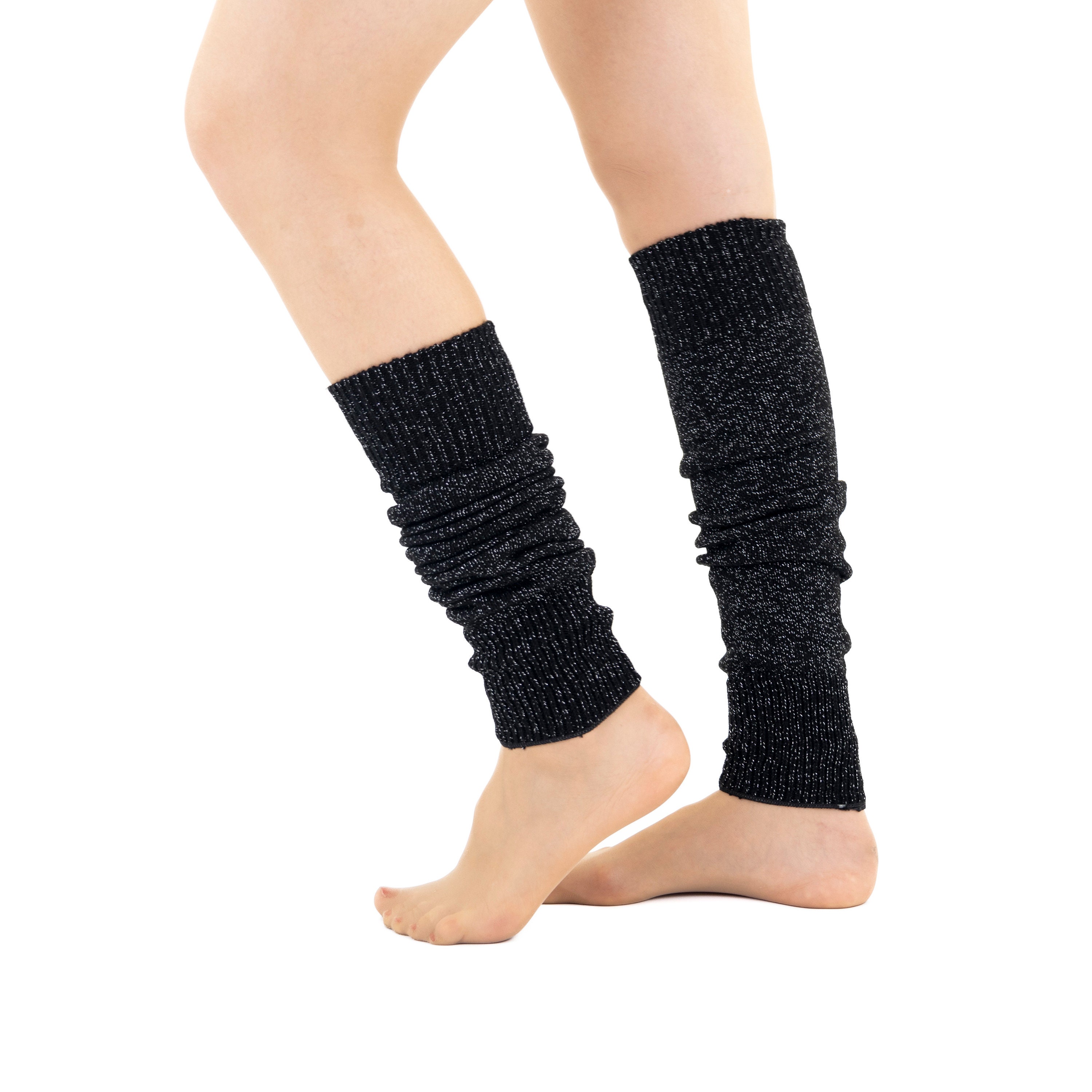 Gold glitter heart ruffle bottom leg warmers stockings leggings