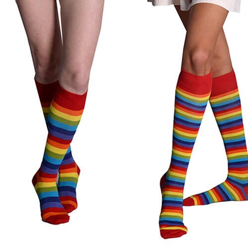 Mysocks Over the Knee Stripe Rainbow Socks SIZE 5-9 - Etsy UK