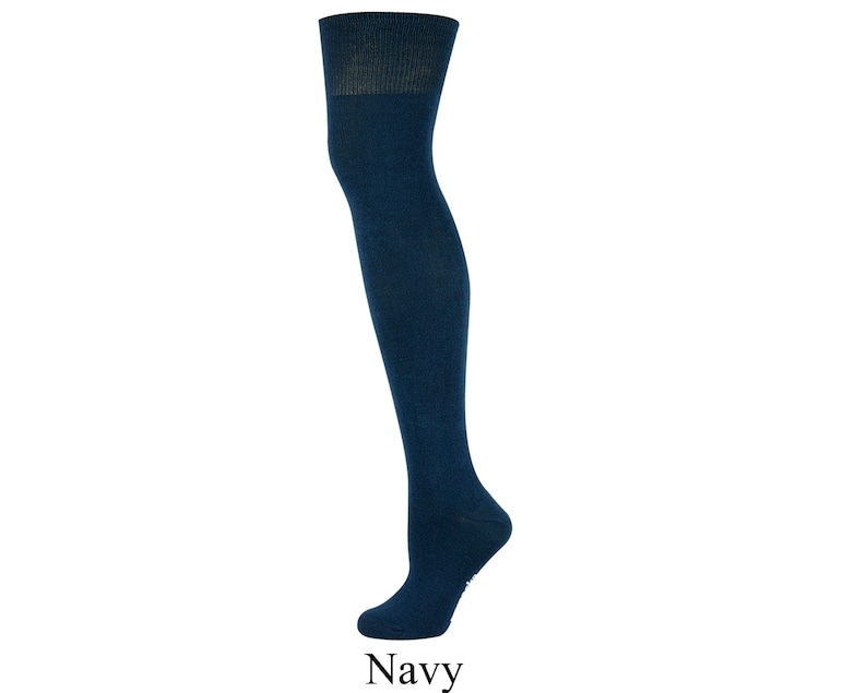 Mysocks Uniseksowe skarpetki zakolanowe, gładkie, kolorowe, na co dzień Navy