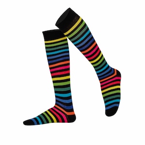 Mysocks Knee High Stripe Rainbow Socks - Etsy UK