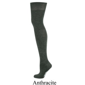 Mysocks Unisex Over The Knee Plain Every Day Colour Socks Anthracite