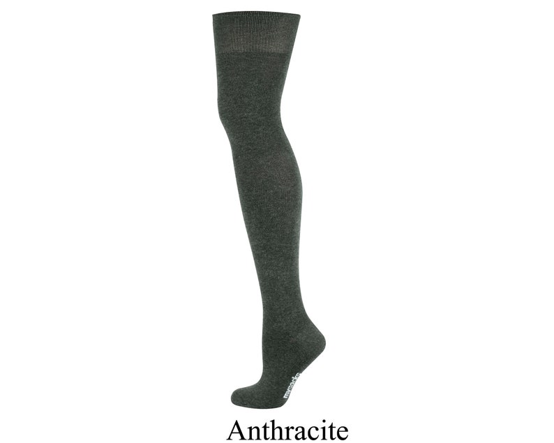 Mysocks Unisex Over The Knee Plain Every Day Colour Socks Anthracite