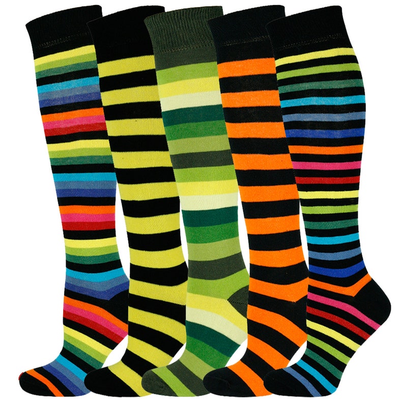 Mysocks 5 Pairs Knee High Socks Stripe