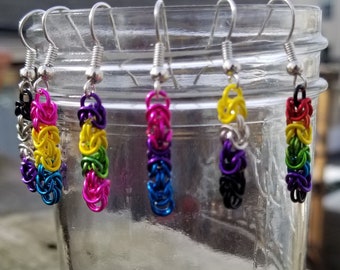 Chainmail Pride Earrings (Round)