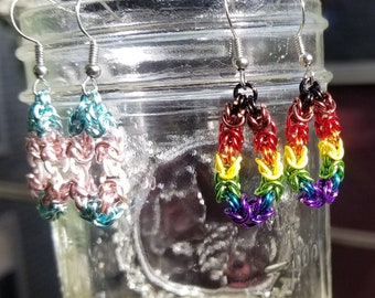 Chainmail Pride Earrings (Loop)