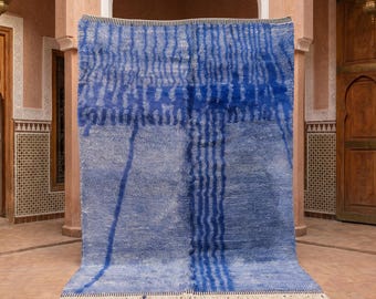 Beni Blue Moroccan Rug - Berber Wool Area Rugs for Living Room