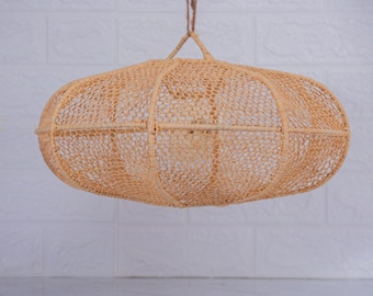 Suspension in raffia lace Lampshade lace