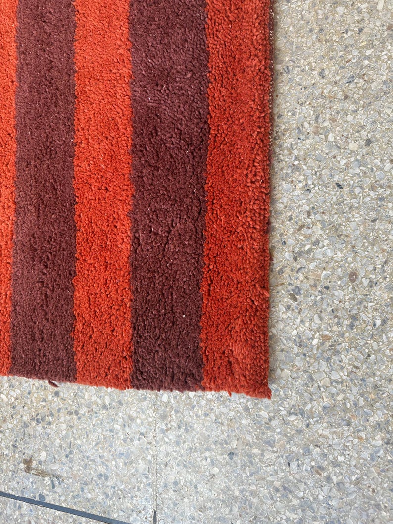 Handmade Red Moroccan Rug - Berber Burgundy Rug image 8