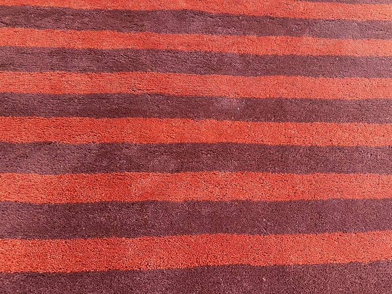 Handmade Red Moroccan Rug - Berber Burgundy Rug image 5