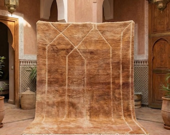 Handmade Terracotta Wool Moroccan Rug – Custom 8x10 Area Rug