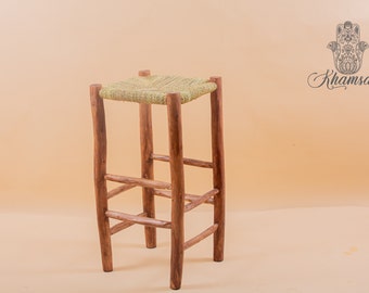 Moroccan bar stool in laurel wood 80 cm