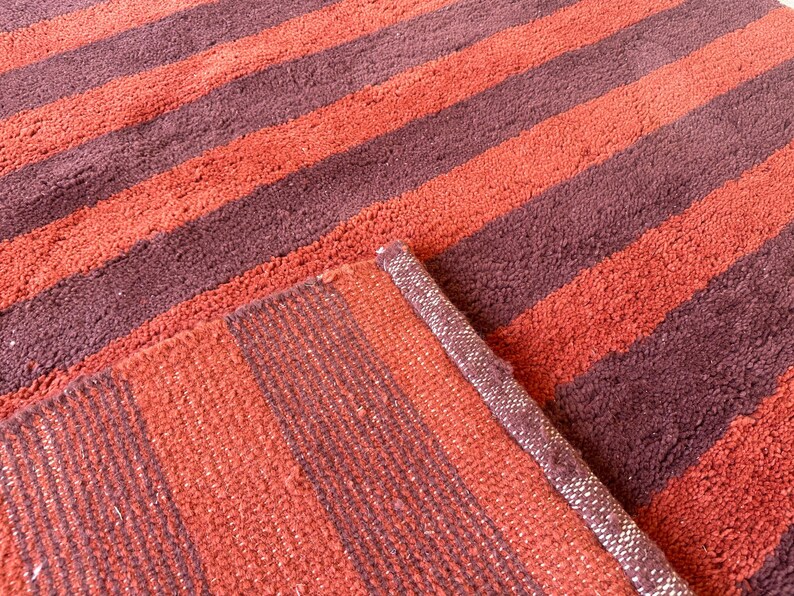 Handmade Red Moroccan Rug - Berber Burgundy Rug image 6