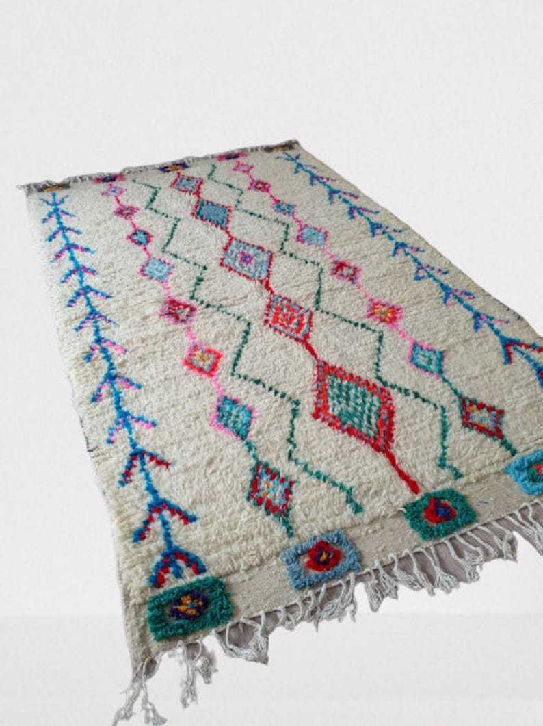 Moroccan Rug-berber rug-Custom rug Beni ourain rug-Custom Beni Ourain rug-Colorful beni Rug-Handmade rug-Wool rug