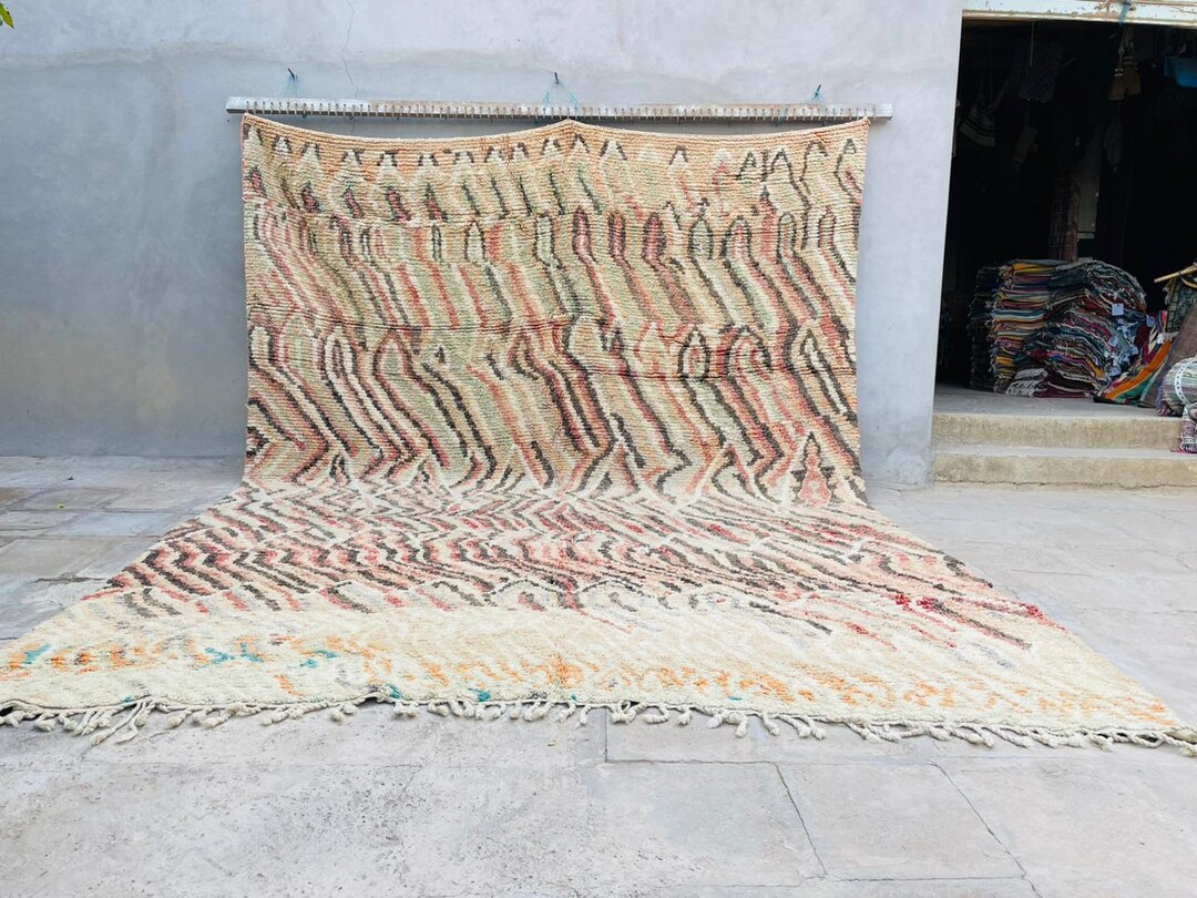 Extra Large VINTAGE Boujaad Moroccan Rug, Earth Tone Moroccan Rug, Area ...