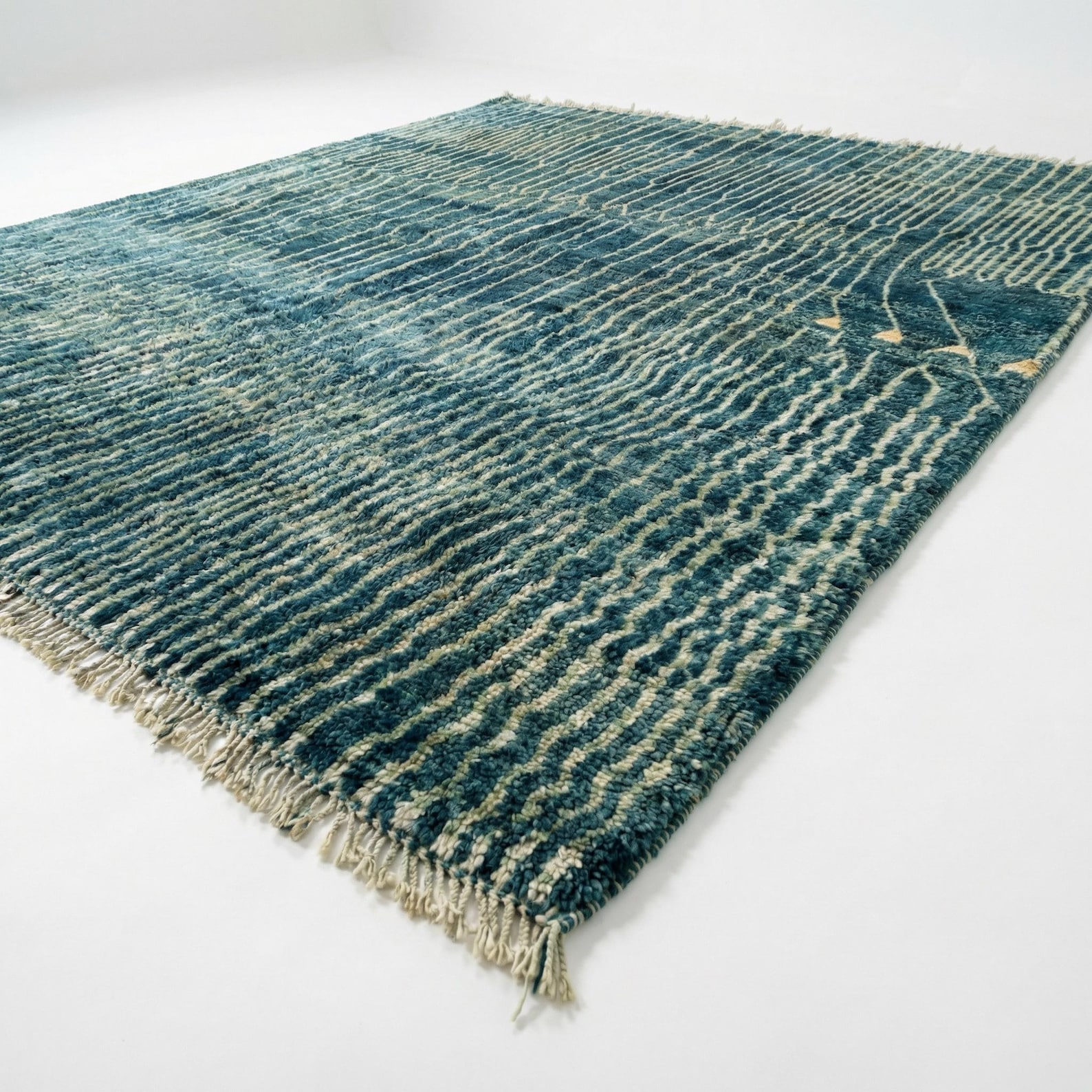 Turquoise Moroccan Rug - Fancy Large Area Plush Wool Rugs - Etsy