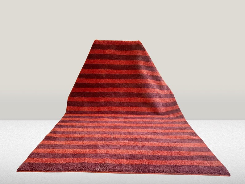 Handmade Red Moroccan Rug - Berber Burgundy Rug image 3