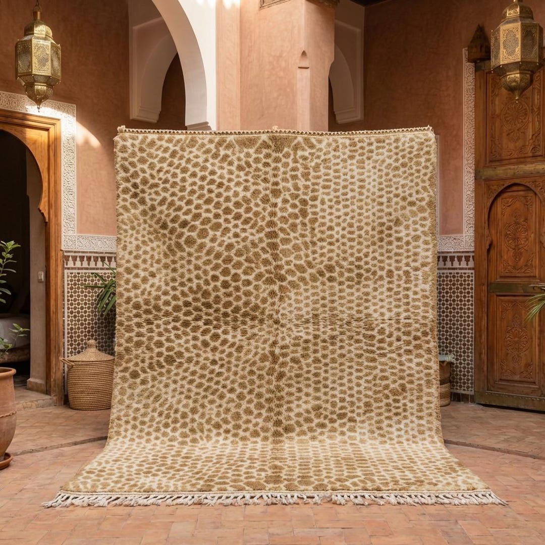 Beehive Honey Moroccan Rug - Handcrafted Wool Beni Ourain Rug - Etsy