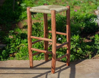 Moroccan bar stool in laurel wood 80 cm