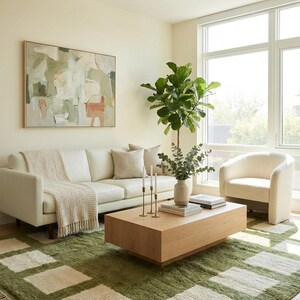 Handmade Green Moroccan Mrirt Rug | Berber Wool Rug image 2