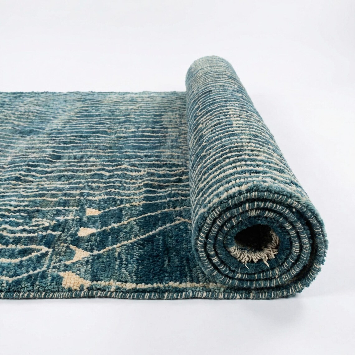 Turquoise Moroccan Rug - Fancy Large Area Plush Wool Rugs - Etsy
