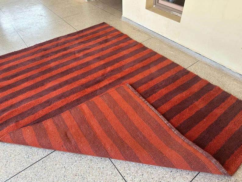 Handmade Red Moroccan Rug - Berber Burgundy Rug image 9