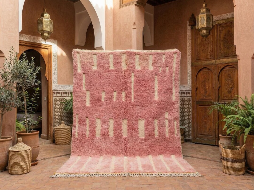 Pink Arabic Rug Handmade Pink Berber Rug – Custom Moroccan Rug - Etsy