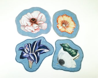 Patches Upcycled Denim Big Flowers Applique Sew On Patch Embellishment Visible Mending Artisan Denim Patches