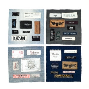 Parches Denim reciclado con etiquetas Adorno de parche para coser Reparación visible Parches hippies bohemios