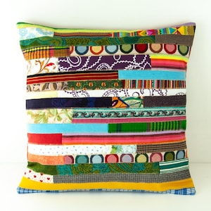 Kussen Kussensloop Patchwork Katoen Linnen Stoffen Gestreept kussen Woondecoratie Boho Eclectisch Kleurrijk Veelkleurig Sierkussen