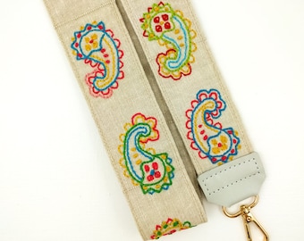 Floral Purse Strap, Adjustable Woven Bag Strap, Replacement
