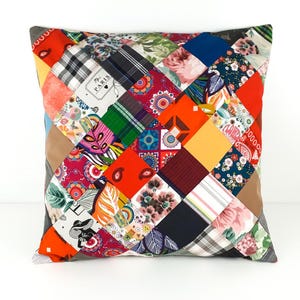 Kudde Örngott Romb Patchwork Färgglada Tyger Boho Eklektisk Heminredning Hantverksmässig Flerfärgad Bomull Prydnadskudde