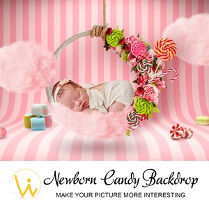 Digitale Candy Newborn Kulisse - Fotografie Studio - Süße schöne Kulisse - Baby Fotostudio - Postkarte - Fotoshooting