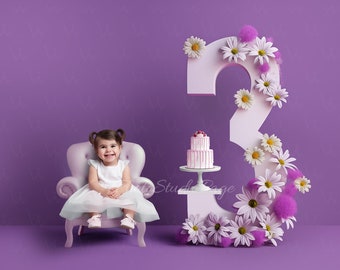 Digital Birthday Backdrop 3rd Birthday Background Three Years