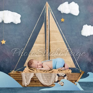 Newborn Digital Backdrop on the Boat, newborn digital background, digital backdrop newborn, newborn backdrop, newborn digital prop