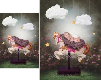 Newborn Digital Backdrop Background on Horse, newborn digital background, digital backdrop newborn, newborn backdrop, newborn digital prop