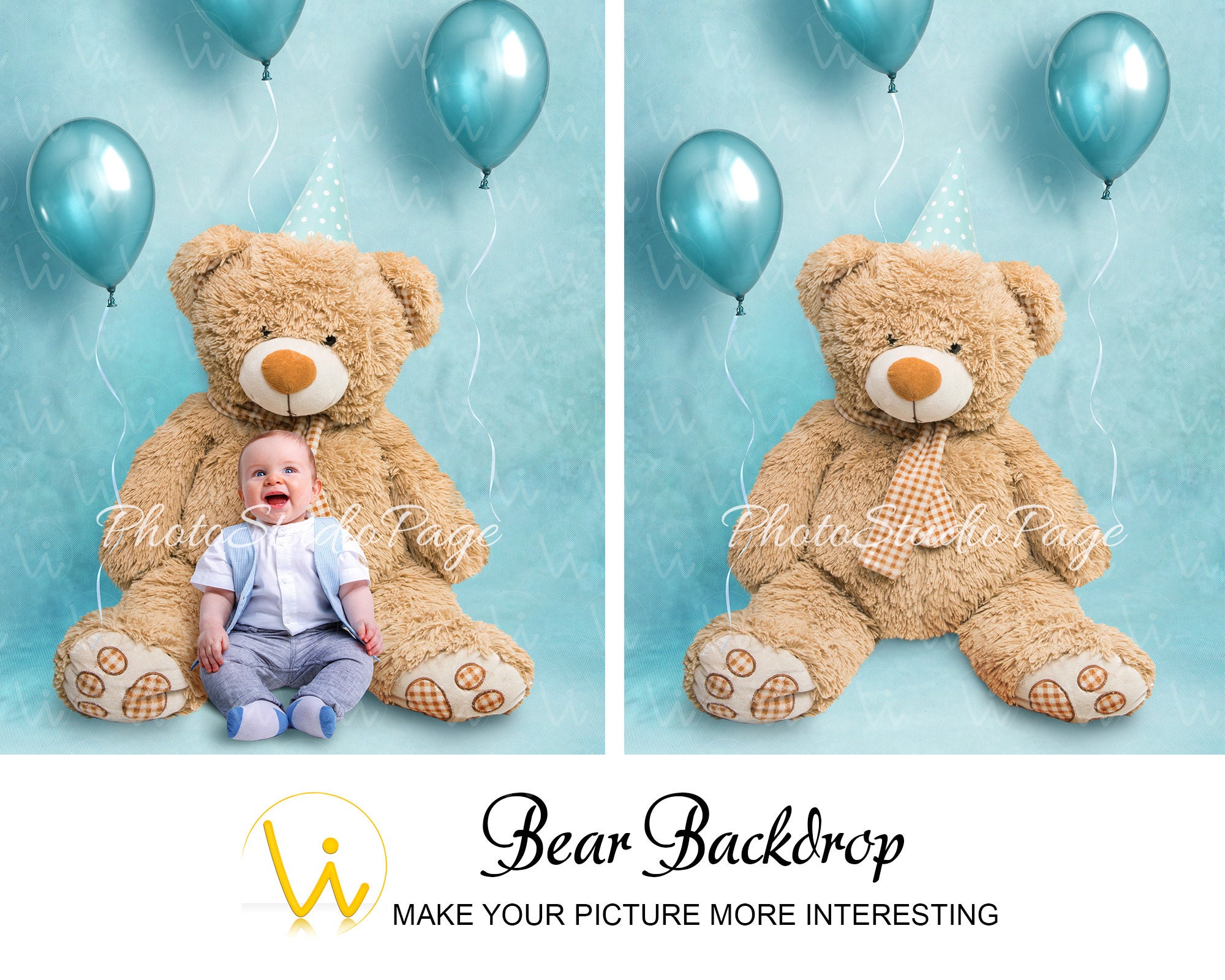 Digital Baby Boy Backdrop Photography Tools Newborn Photo Shoot