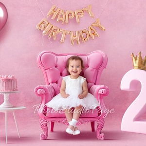 デジタル 2 2 歳の誕生日背景、2 歳の誕生日の女の子の背景、女の子の誕生日プレゼント ケーキ スマッシュ、誕生日おめでとう
