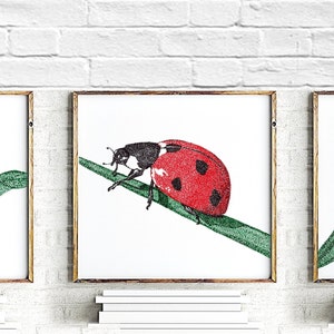 Set of 3 Instant Art Prints for Nursery Wall Decor, Ladybug ...