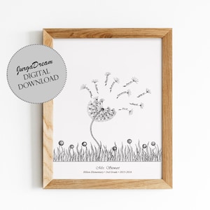 Personalized Class gift for Teacher. Graduation teacher appreciation with names. Printable Thank you present for teachers.