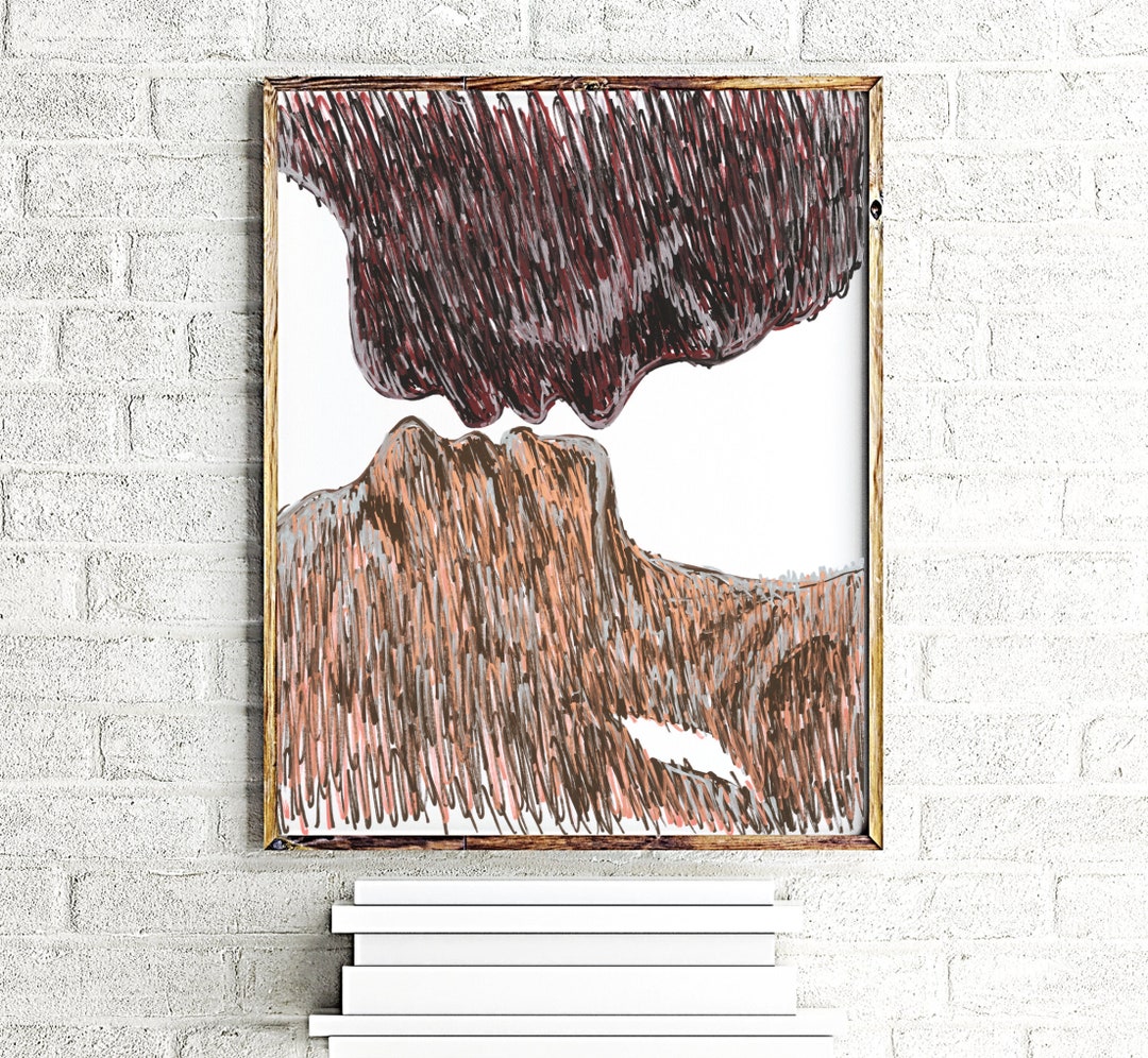 Interracial Love, Love Wall Art, Passion, Love Canvas Print, Erotic Art