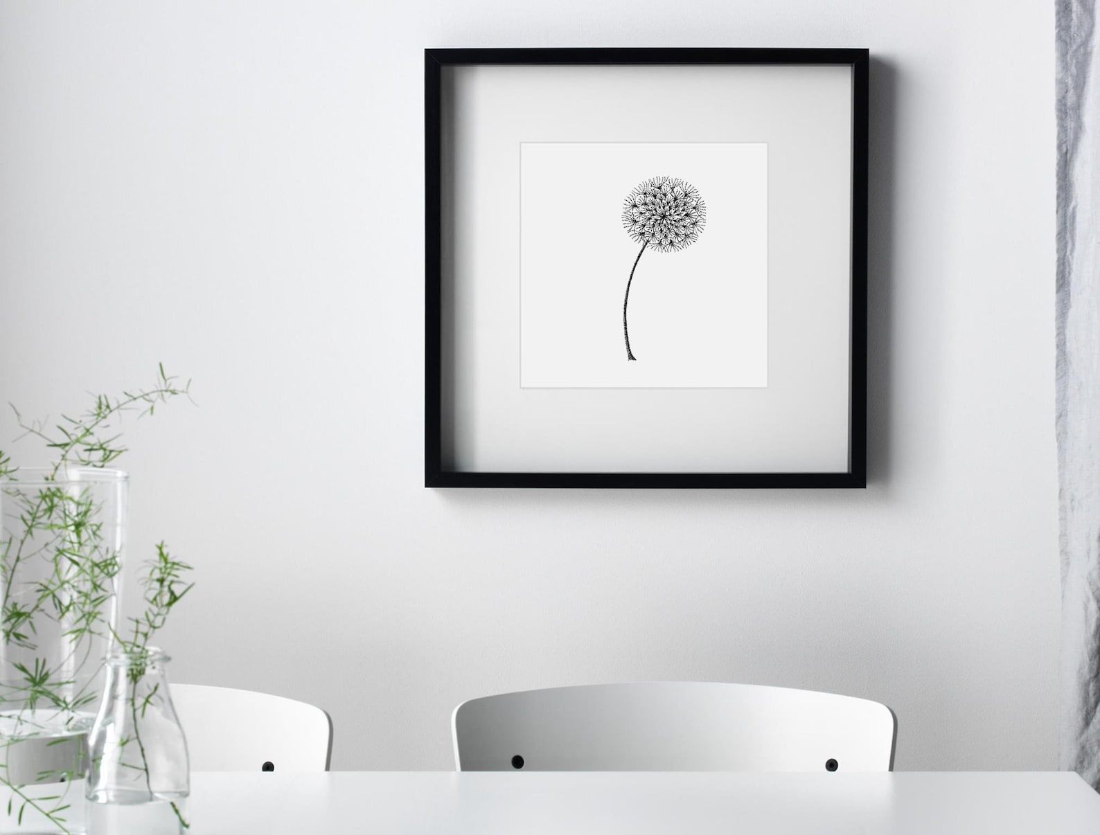 Printable bedroom wall art minimalist floral illustration | Etsy