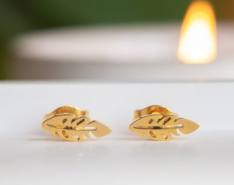 Sheet Earrings, Earrings, Mini Earrings Gold, Gift Girlfriend, Stainless Steel Earrings