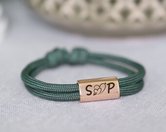 Initial bracelet | Engraved sailing rope bracelet | Partner gift | Surfer bracelet