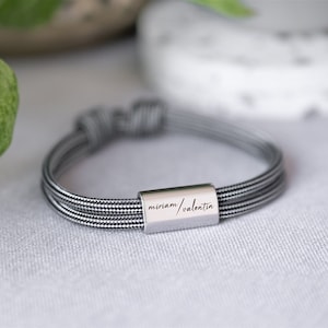 Partner bracelet engraved | Gift partner | Sailing rope bracelet | Love gift | Stainless steel | Bracelet women | Bracelet men